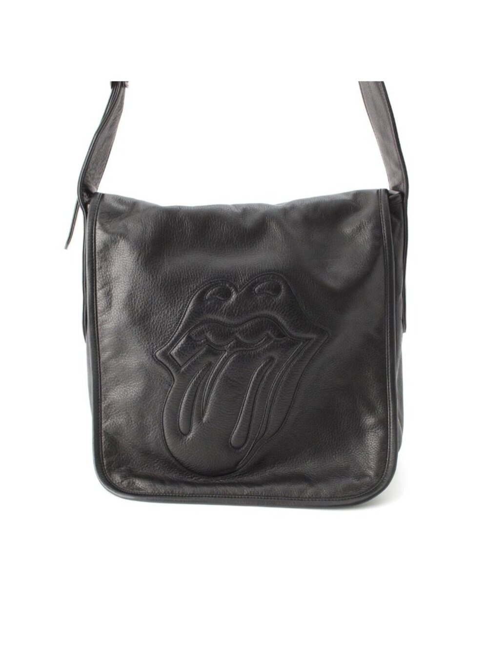 Chrome Hearts Rolling Stones Leather Shoulder Bag Black